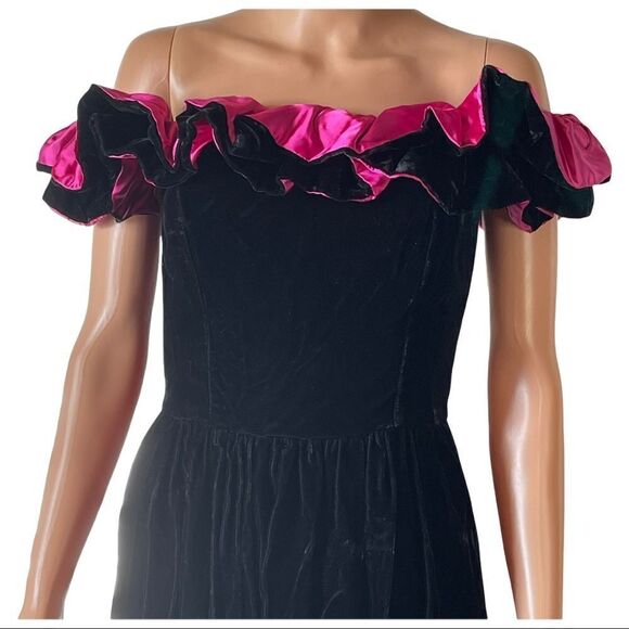 Prago Fashions Vintage Off Shoulder Dress Size 8 - Picture 5 of 16